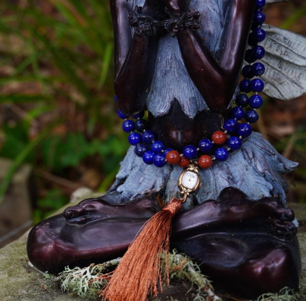 There's No Place Like Now Mala - Lapis Lazuli & Goldstone