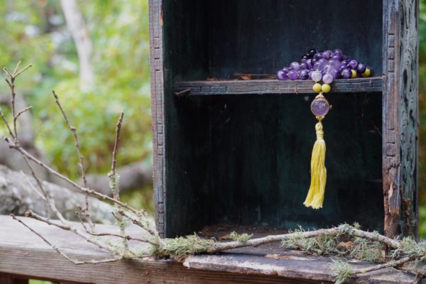 There's No Place Like Now Mala - Dark Amethyst & Serpentine - Image 2